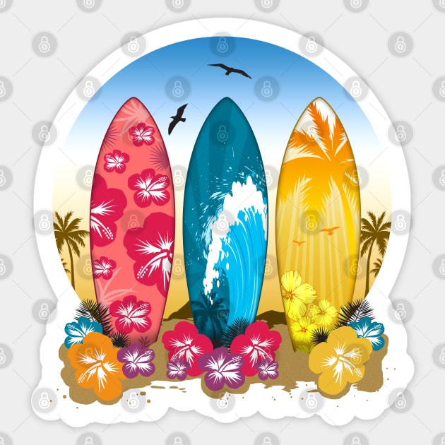 Surfboard Beach Sticker by adamzworld